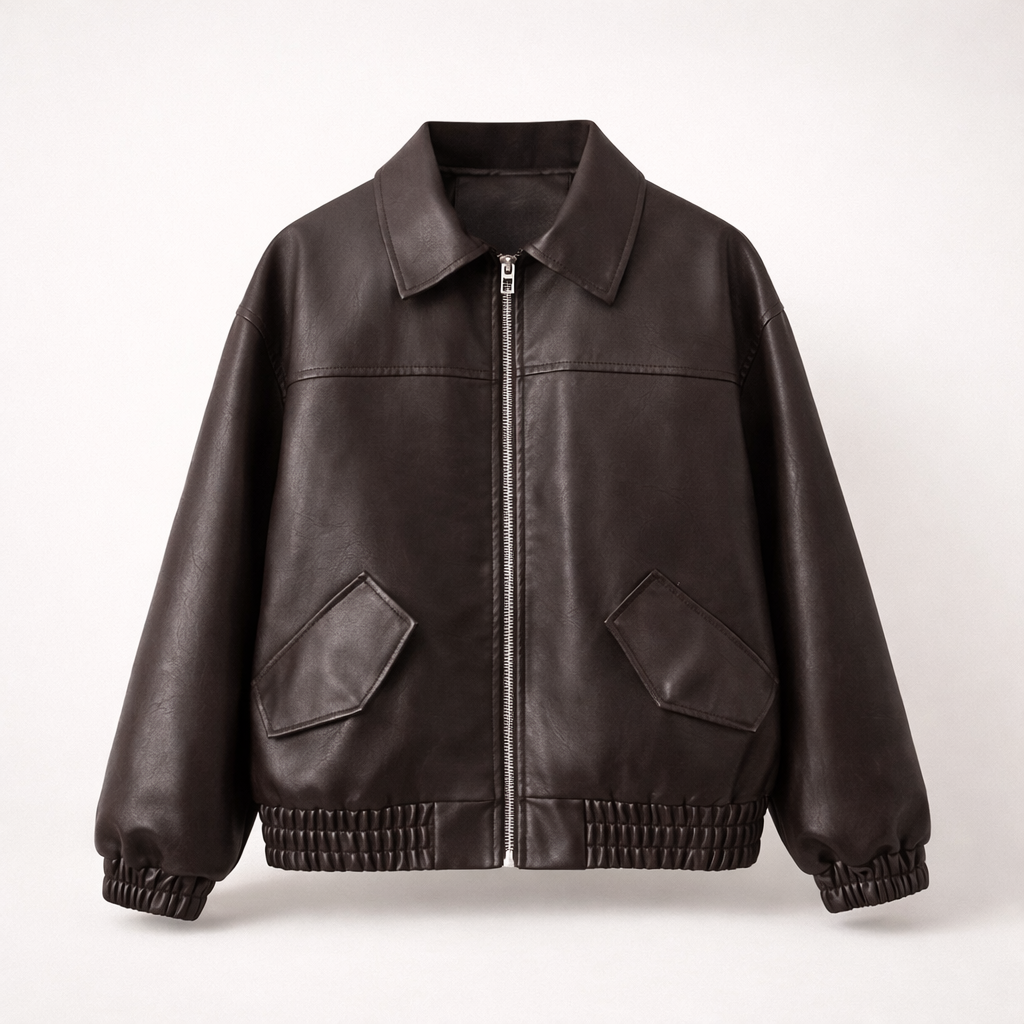 Brown Faux Leather Jacket