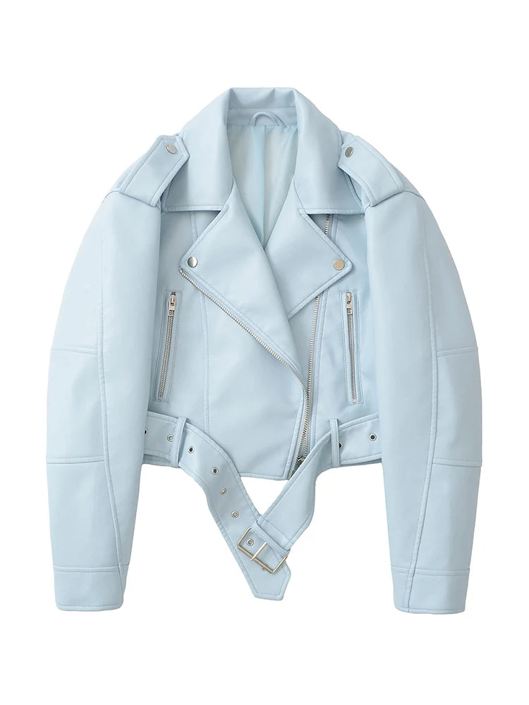 Black Biker Faux Leather Jacket