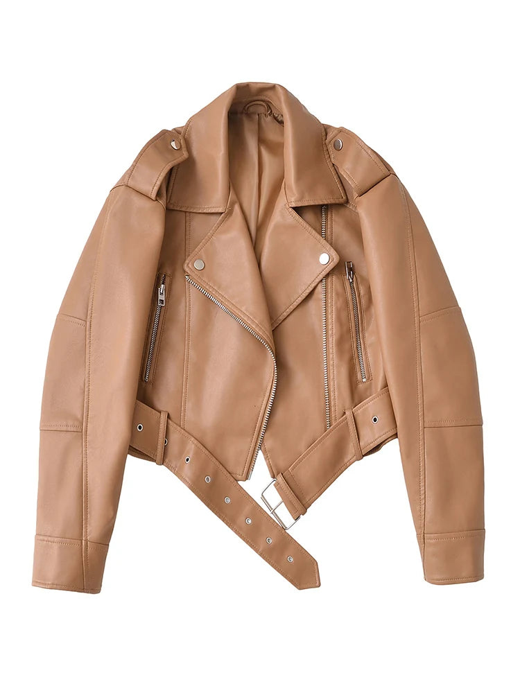 Black Biker Faux Leather Jacket