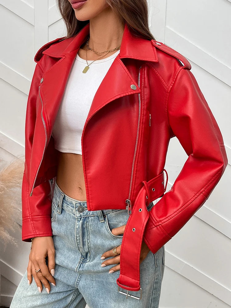 Black Biker Faux Leather Jacket