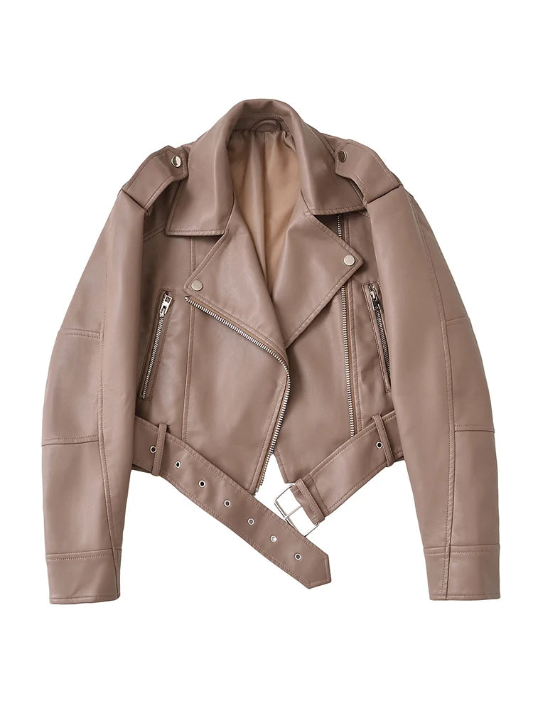 Black Biker Faux Leather Jacket